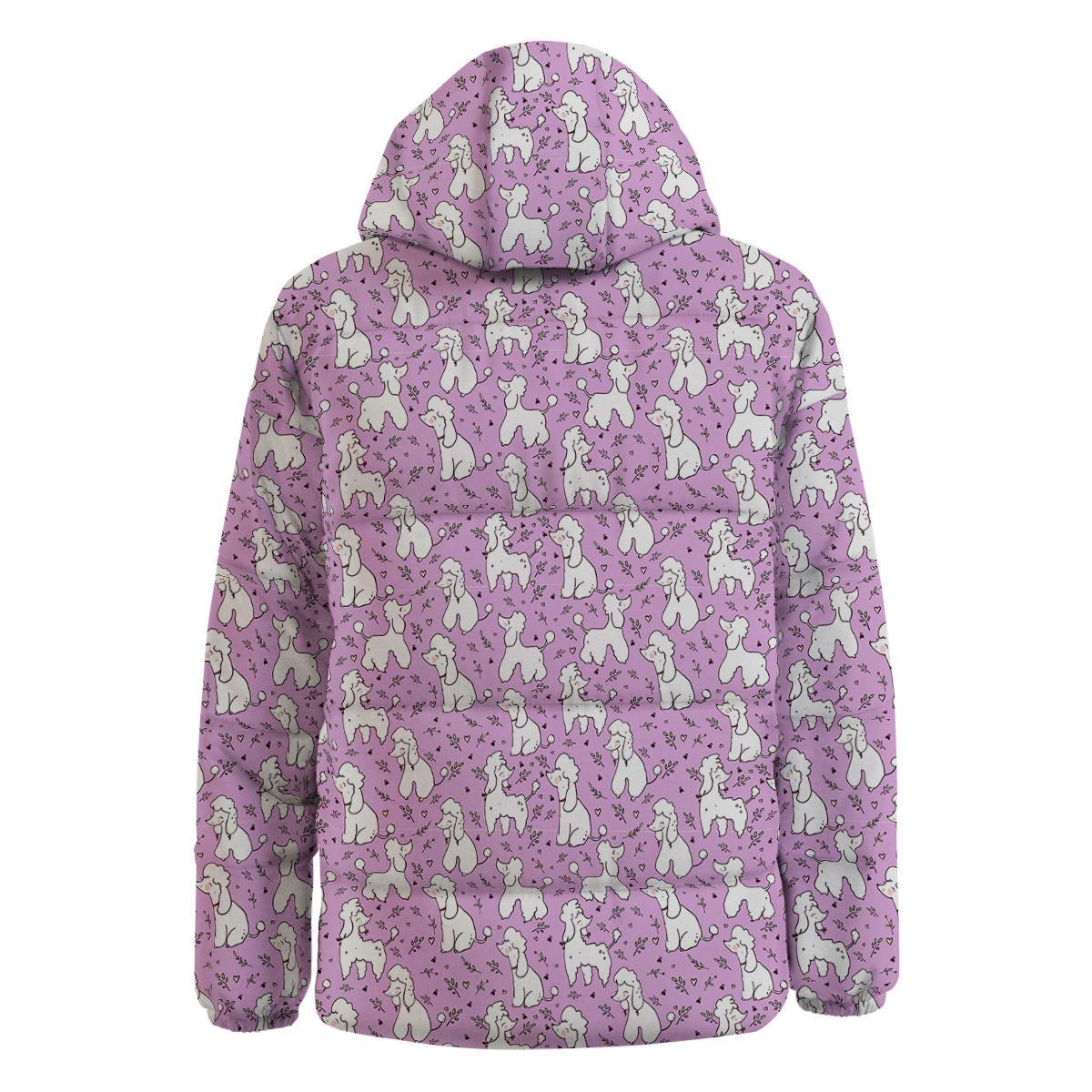 Poodle Cute Print Pattern Down Jacket-grizzshop