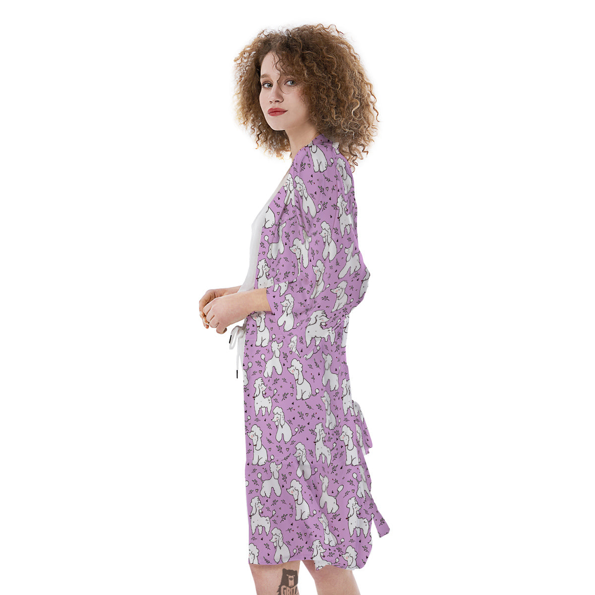 Poodle Cute Print Pattern Kimono-grizzshop