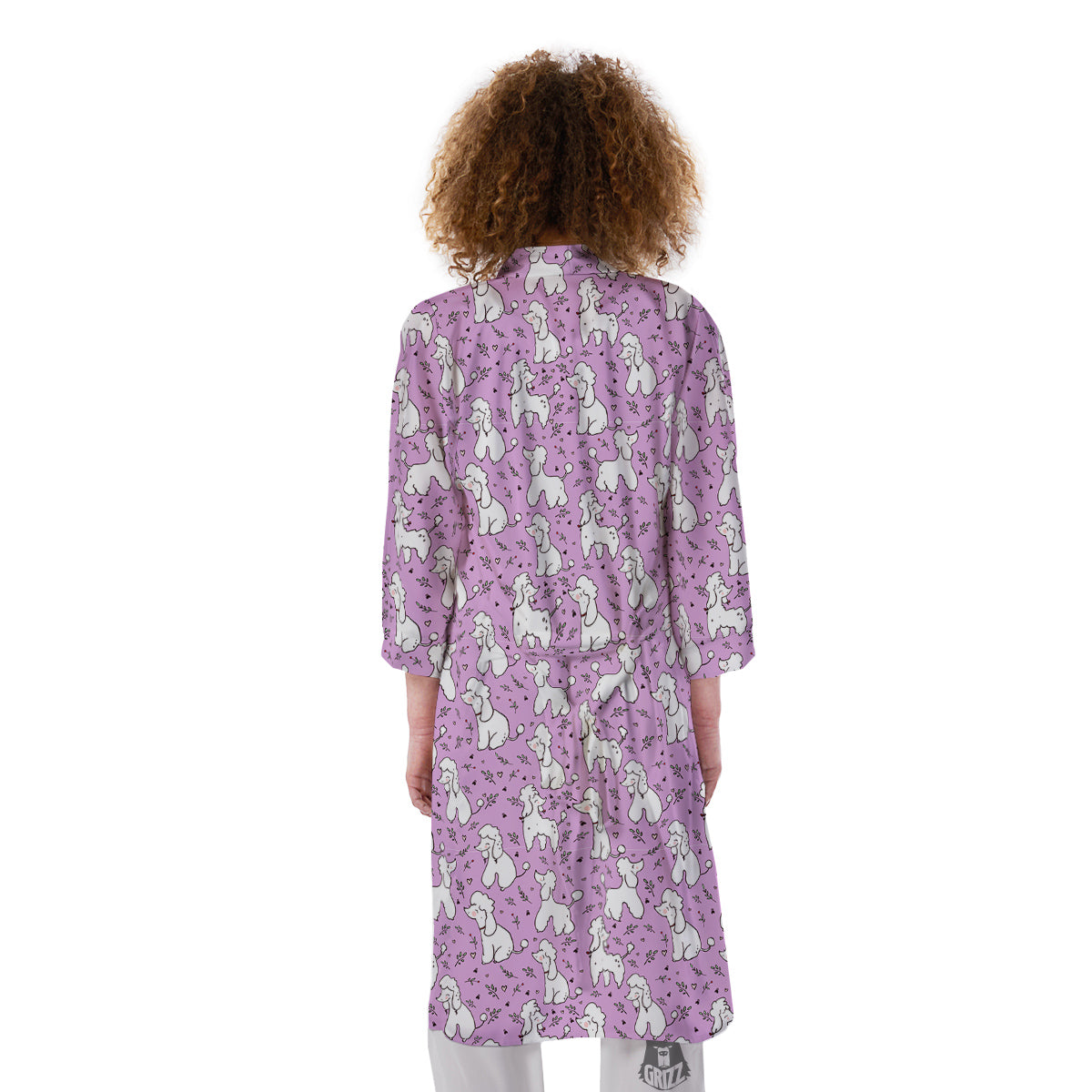 Poodle Cute Print Pattern Kimono-grizzshop