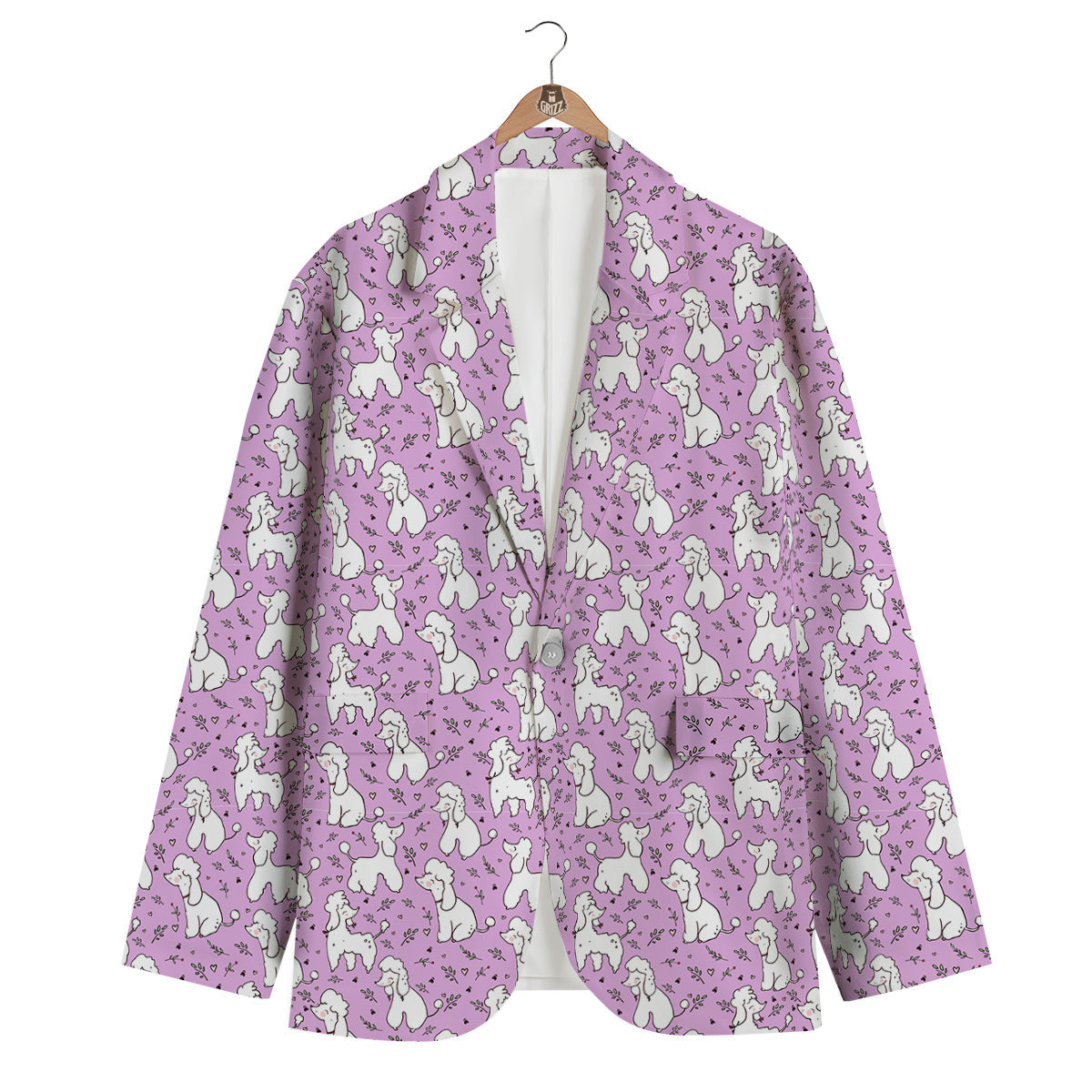 Poodle Cute Print Pattern Men's Blazer-grizzshop