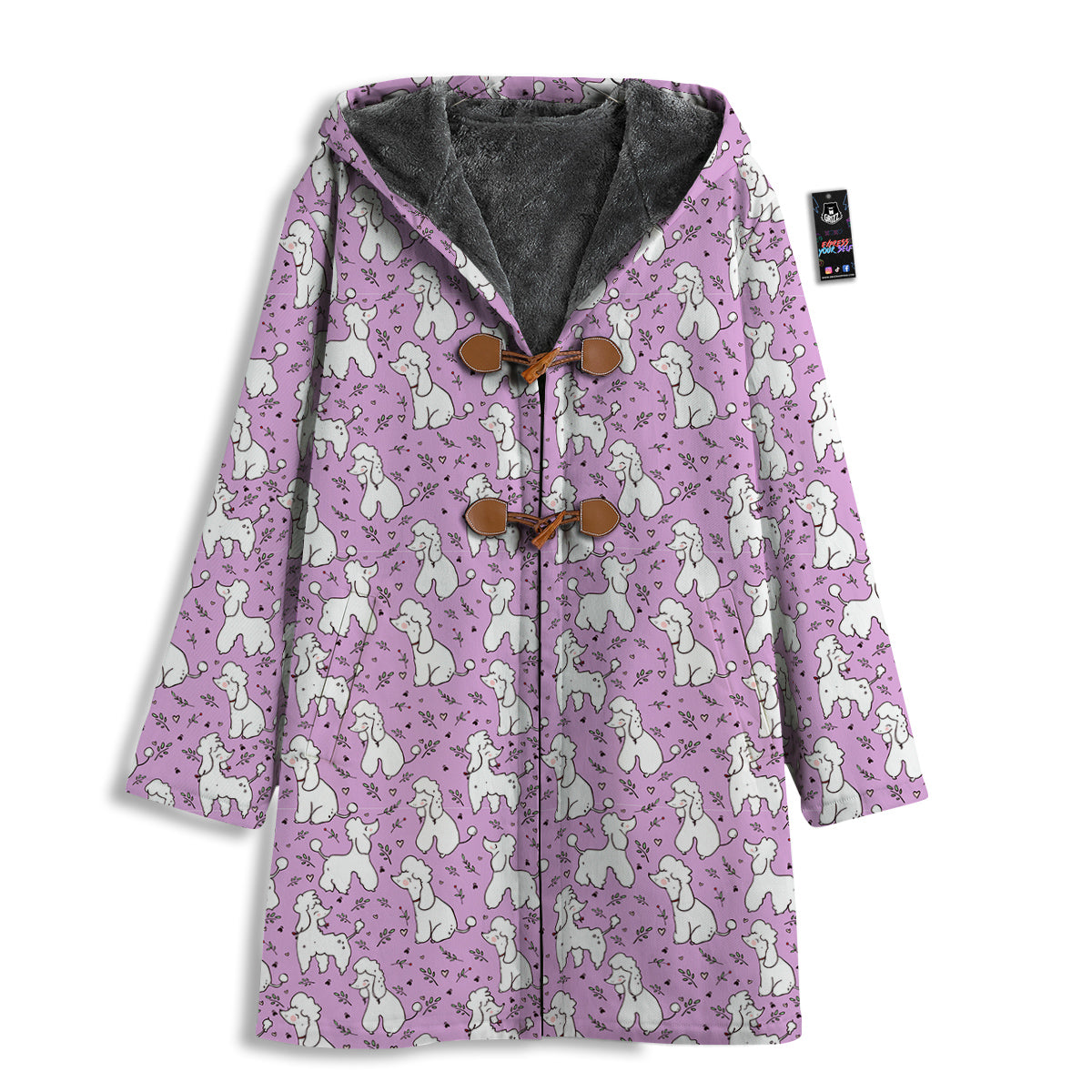 Poodle Cute Print Pattern Men's Windbreaker Jacket-grizzshop