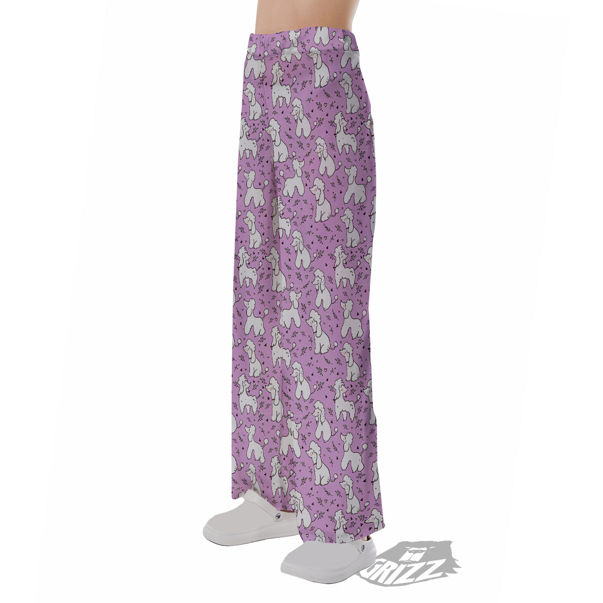 Poodle Cute Print Pattern Pajama Pants-grizzshop