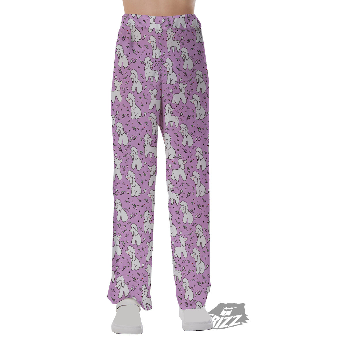 Poodle Cute Print Pattern Pajama Pants-grizzshop