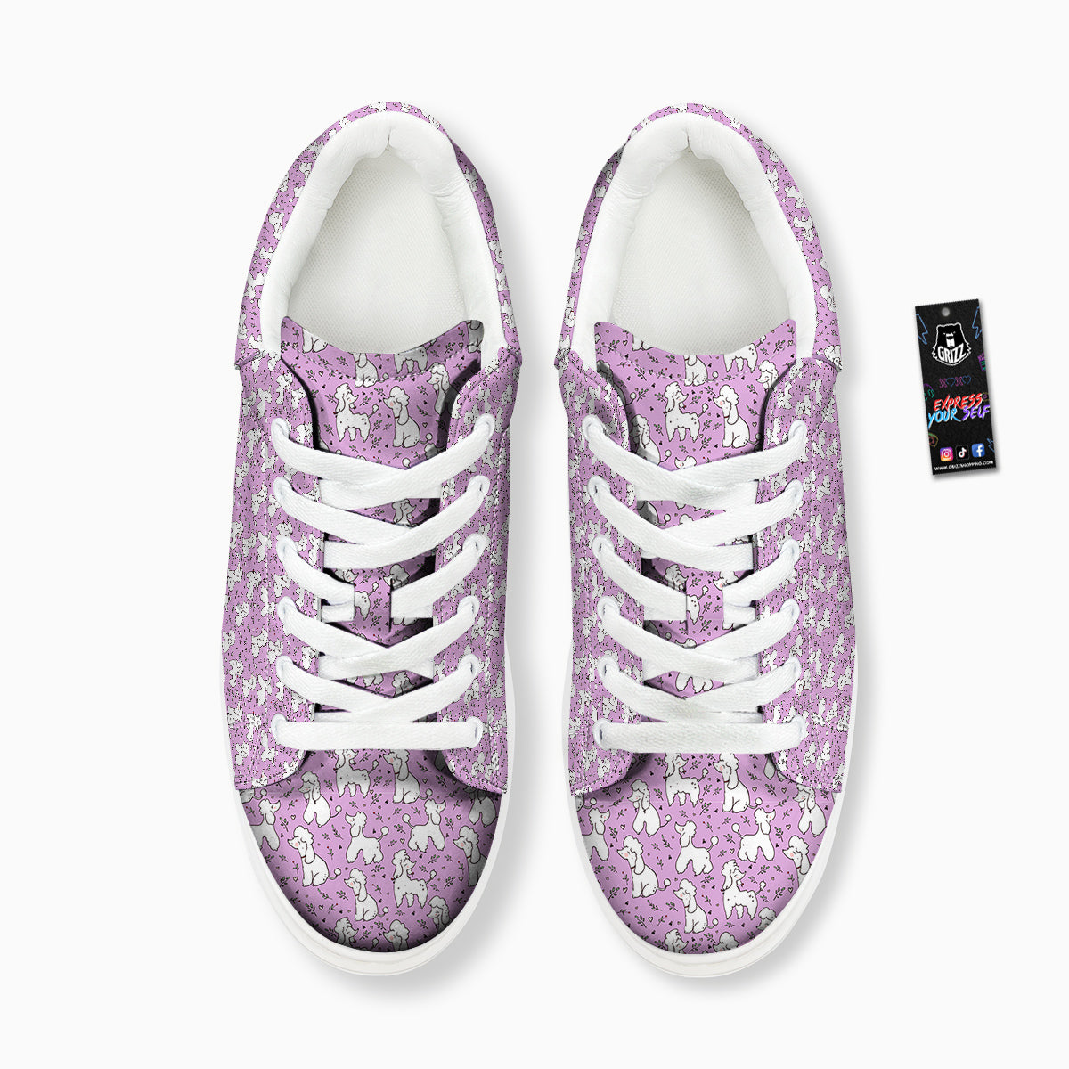Poodle Cute Print Pattern Platform Shoes-grizzshop