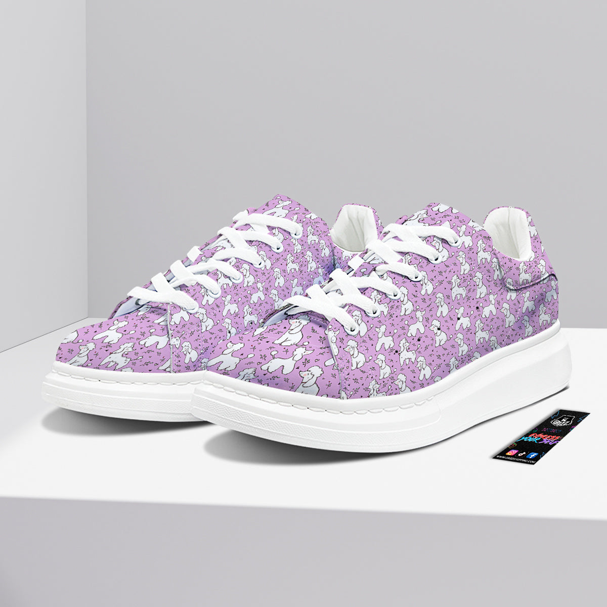 Poodle Cute Print Pattern Platform Shoes-grizzshop