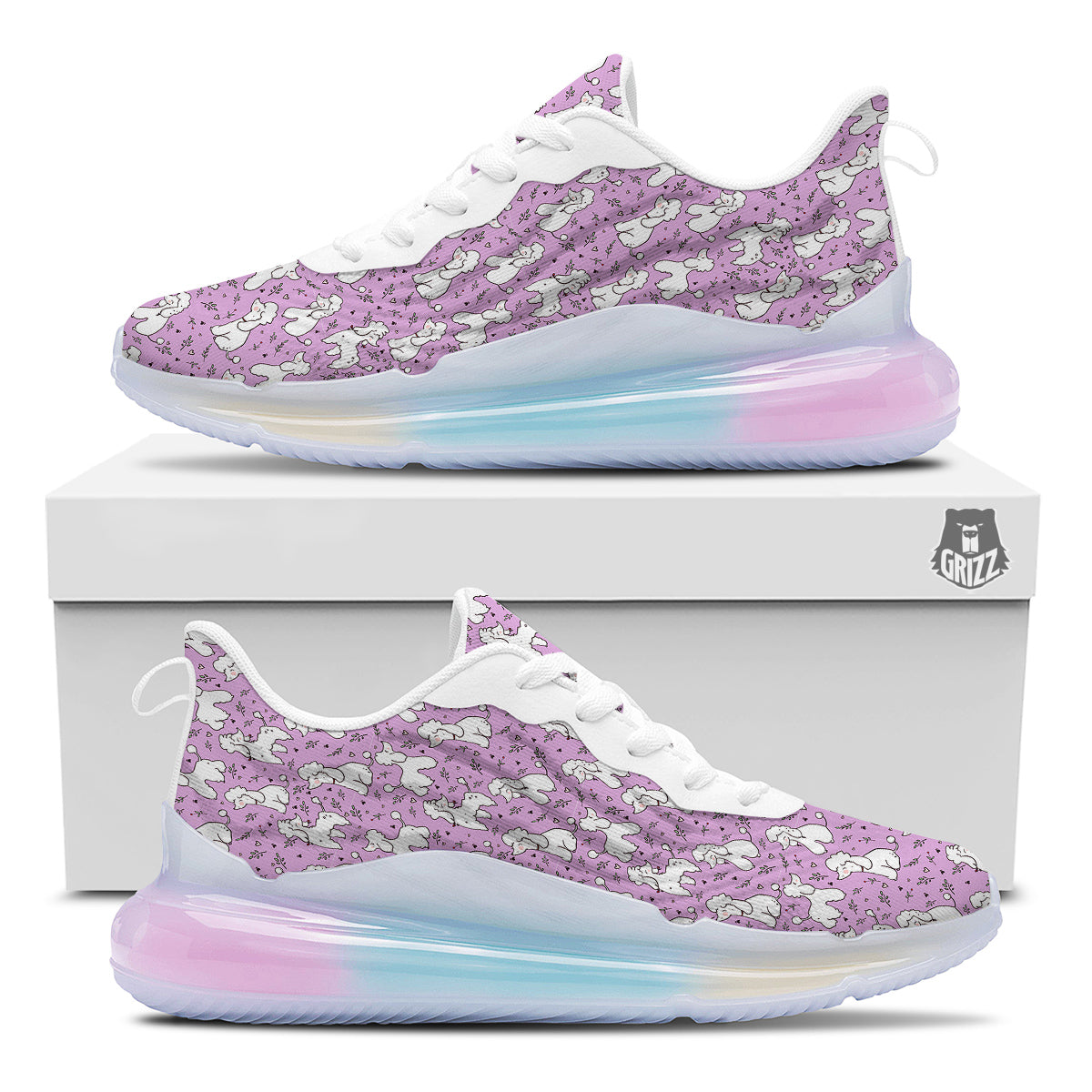 Poodle Cute Print Pattern Running Sneakers-grizzshop