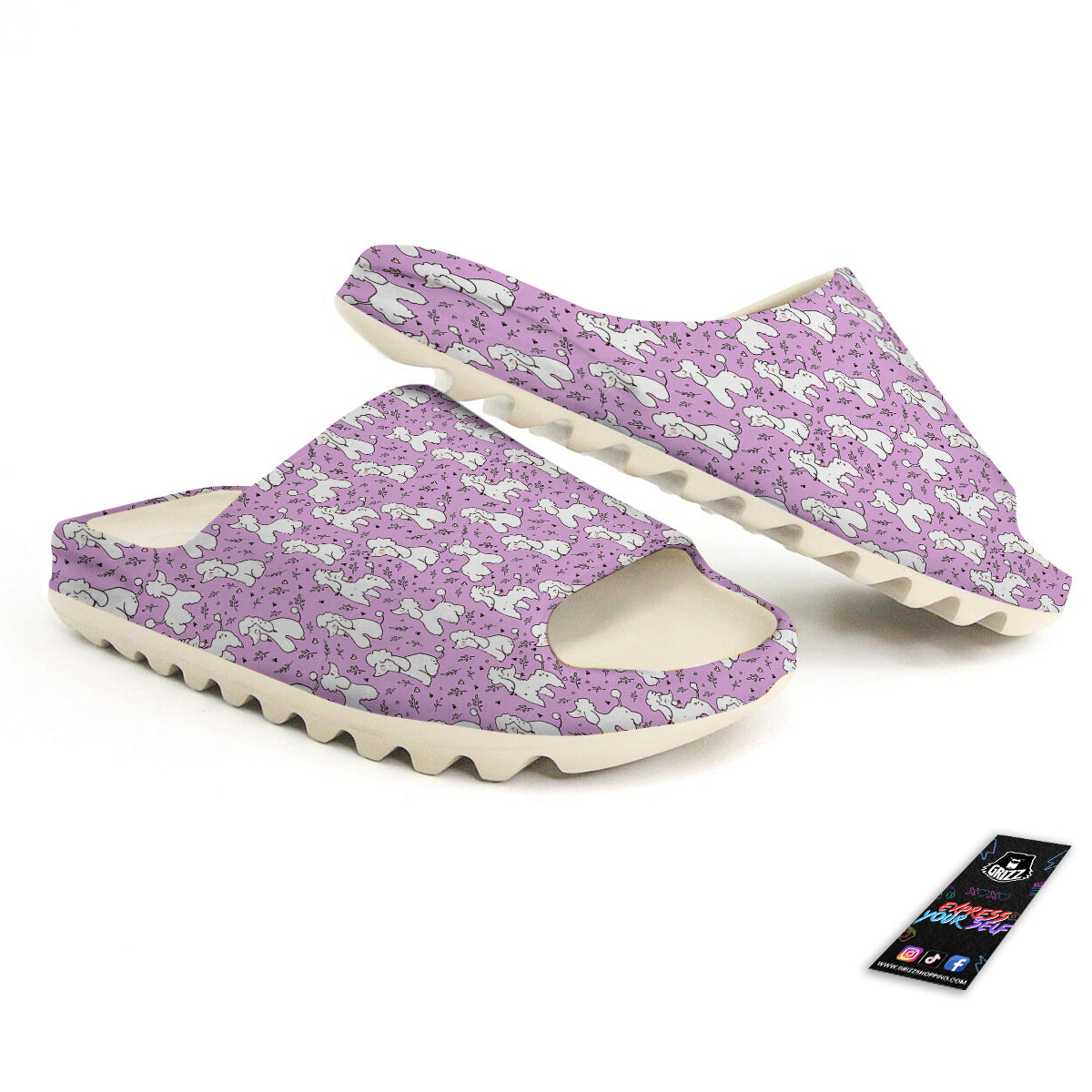 Poodle Cute Print Pattern Sandals-grizzshop