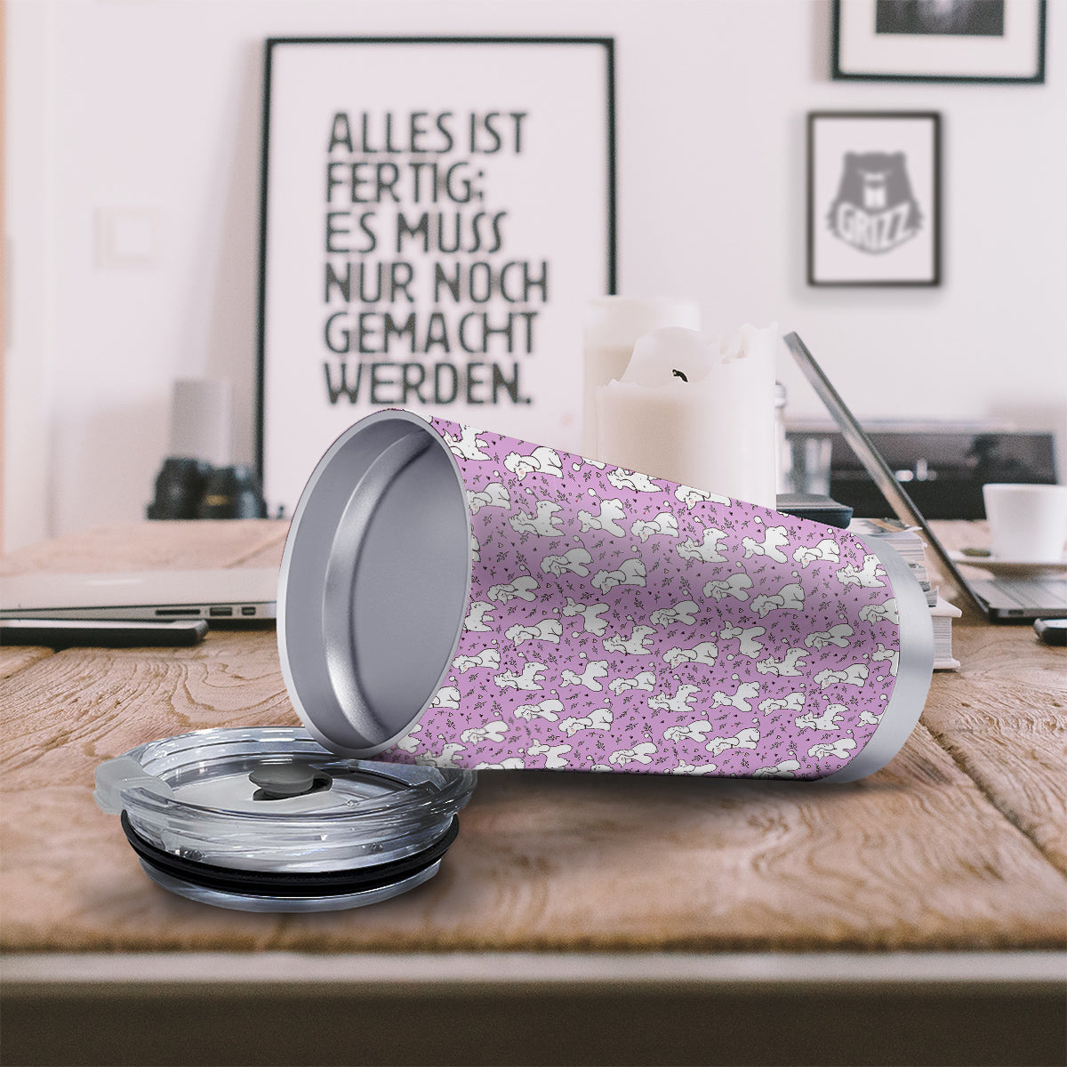 Poodle Cute Print Pattern Tumbler-grizzshop