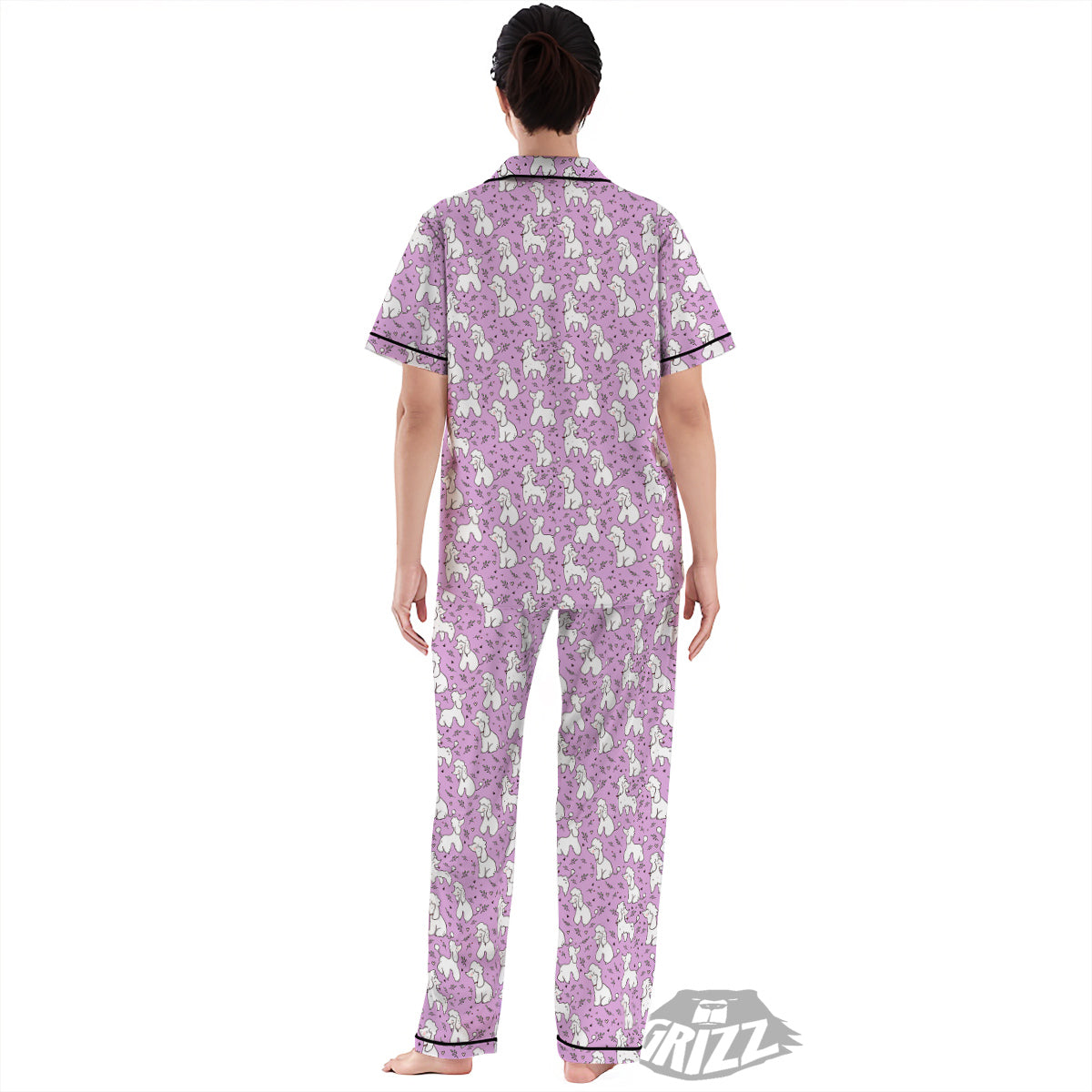 Poodle Cute Print Pattern Women's Pajamas Set-grizzshop
