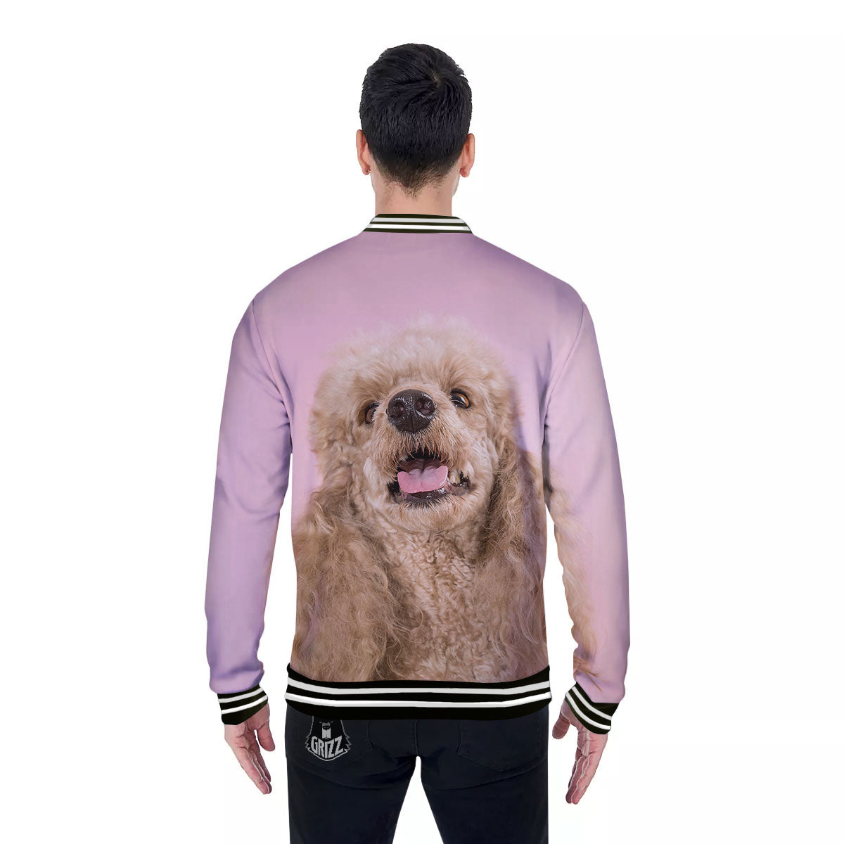 Poodle Princess Print Baseball Jacket-grizzshop