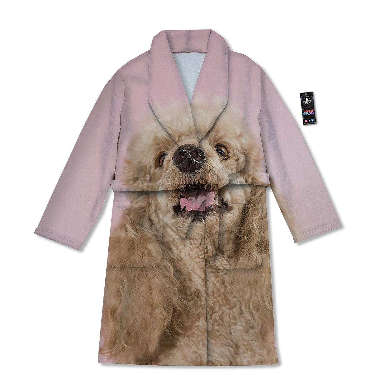 Poodle Princess Print Bathrobe-grizzshop