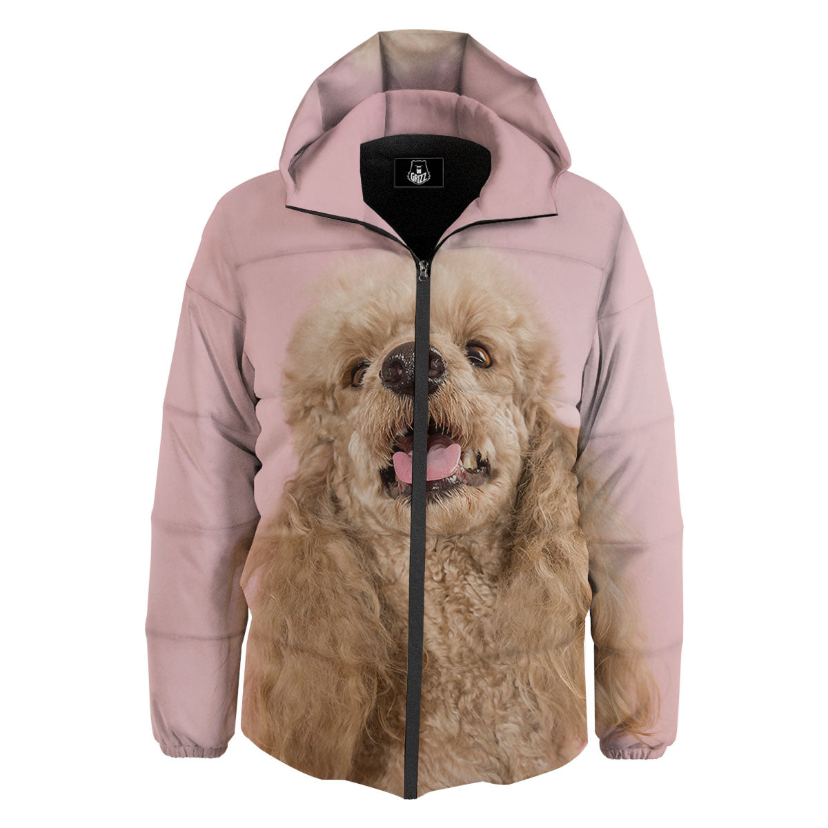 Poodle Princess Print Down Jacket-grizzshop