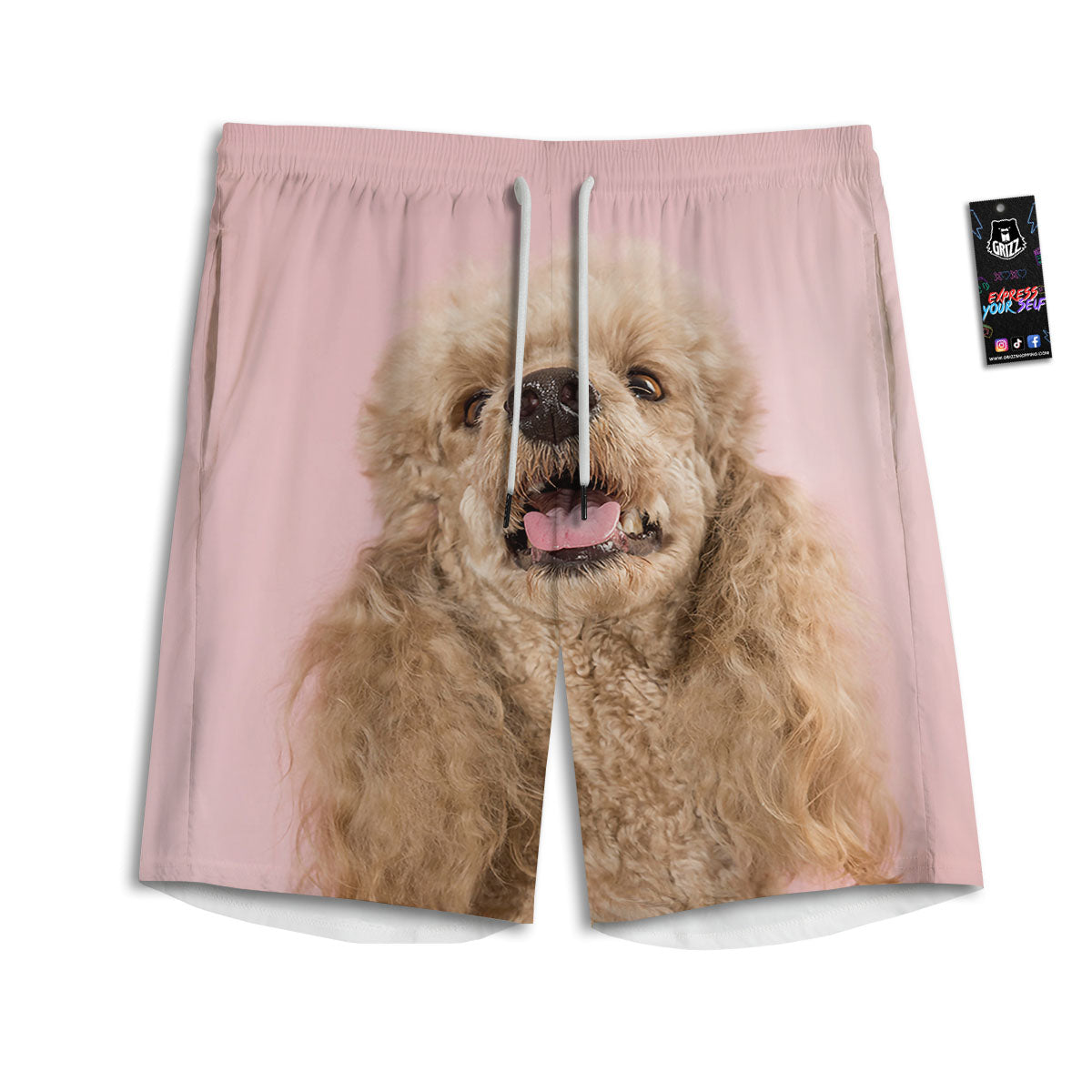 Poodle Princess Print Men's Athletic Shorts