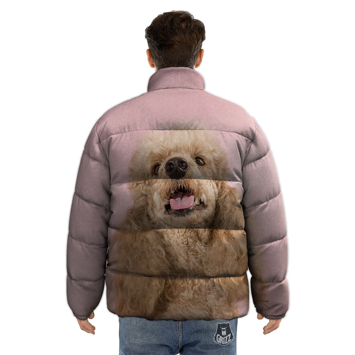 Poodle Princess Print Puffer Jacket-grizzshop