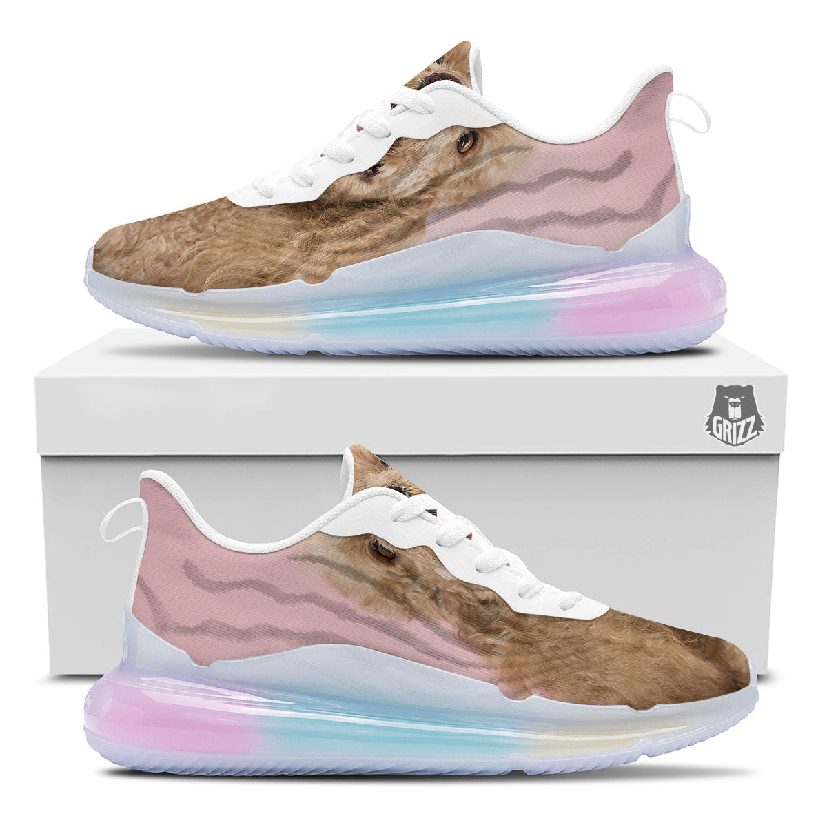 Poodle Princess Print Running Sneakers-grizzshop