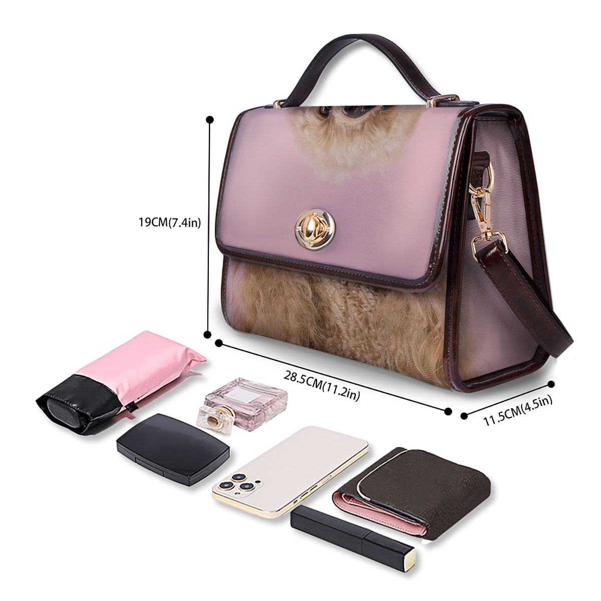 Poodle Princess Print Women's Satchel Bag