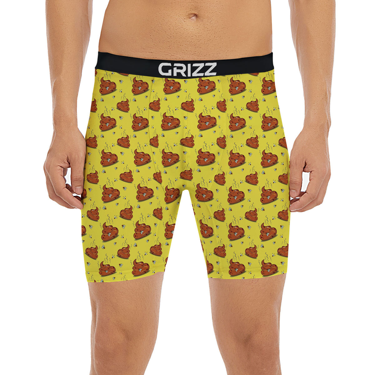 Poop Brown Print Pattern Boxer Briefs-grizzshop
