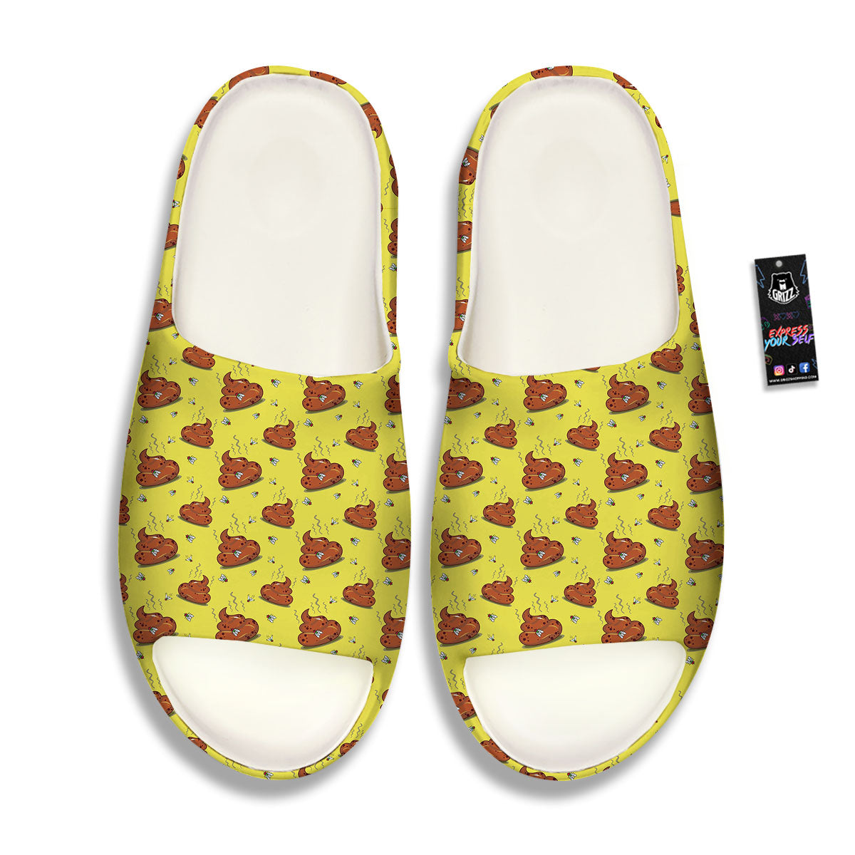 Poop Brown Print Pattern Sandals-grizzshop