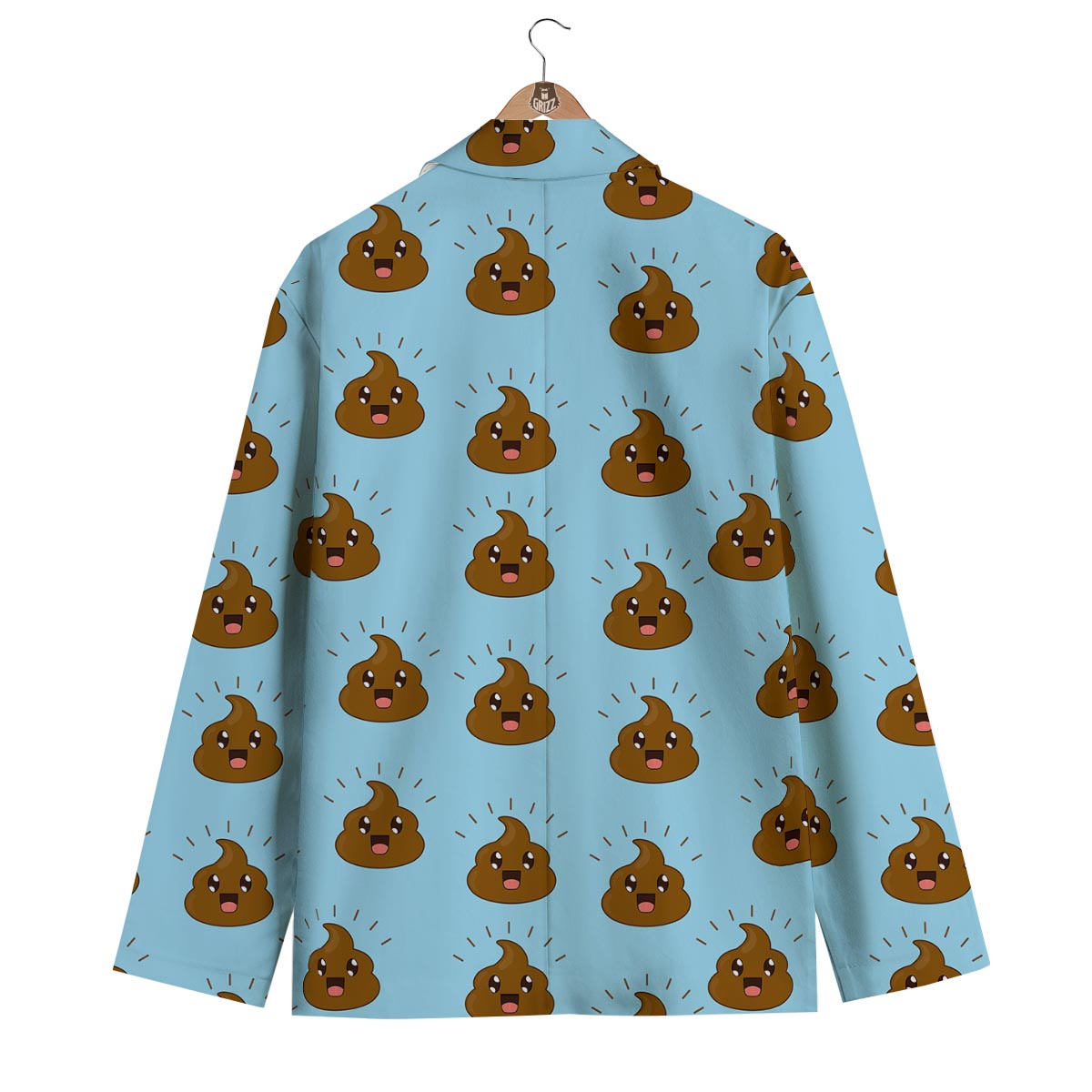 Poop Emoji Print Pattern Men's Blazer-grizzshop