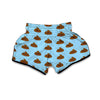 Poop Emoji Print Pattern Muay Thai Boxing Shorts-grizzshop