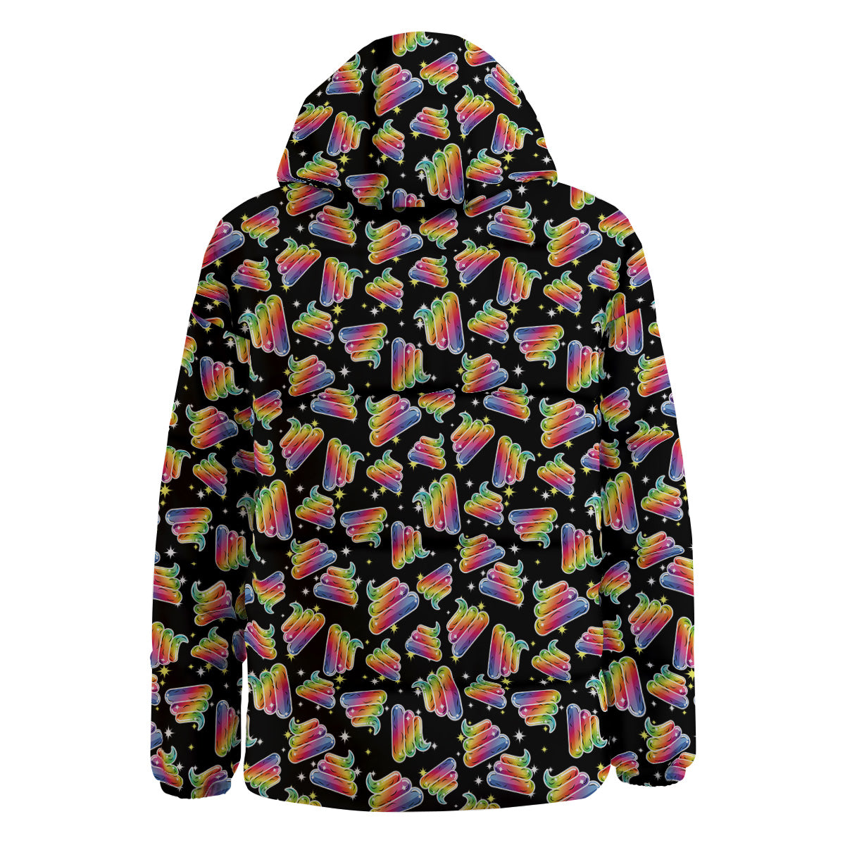 Poop Rainbow Cute Print Pattern Down Jacket-grizzshop
