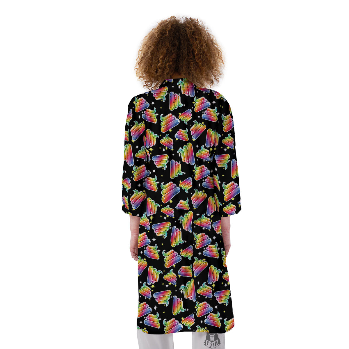 Poop Rainbow Cute Print Pattern Kimono-grizzshop
