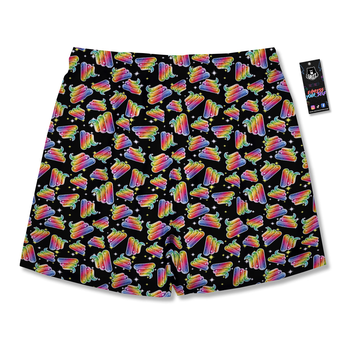 Poop Rainbow Cute Print Pattern Men's Running Shorts-grizzshop