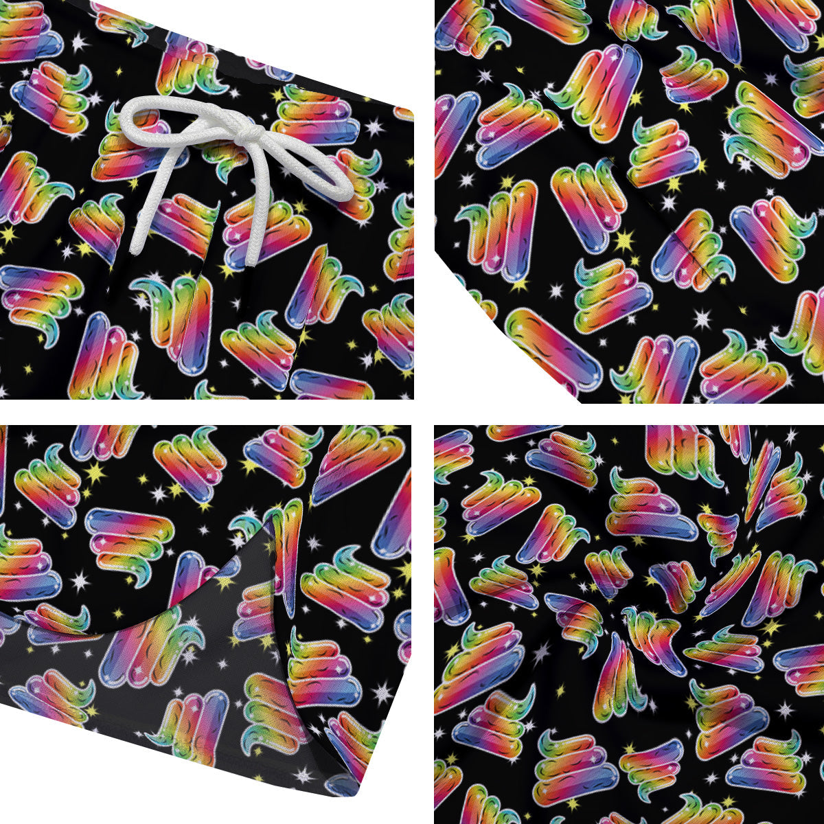 Poop Rainbow Cute Print Pattern Men's Running Shorts-grizzshop