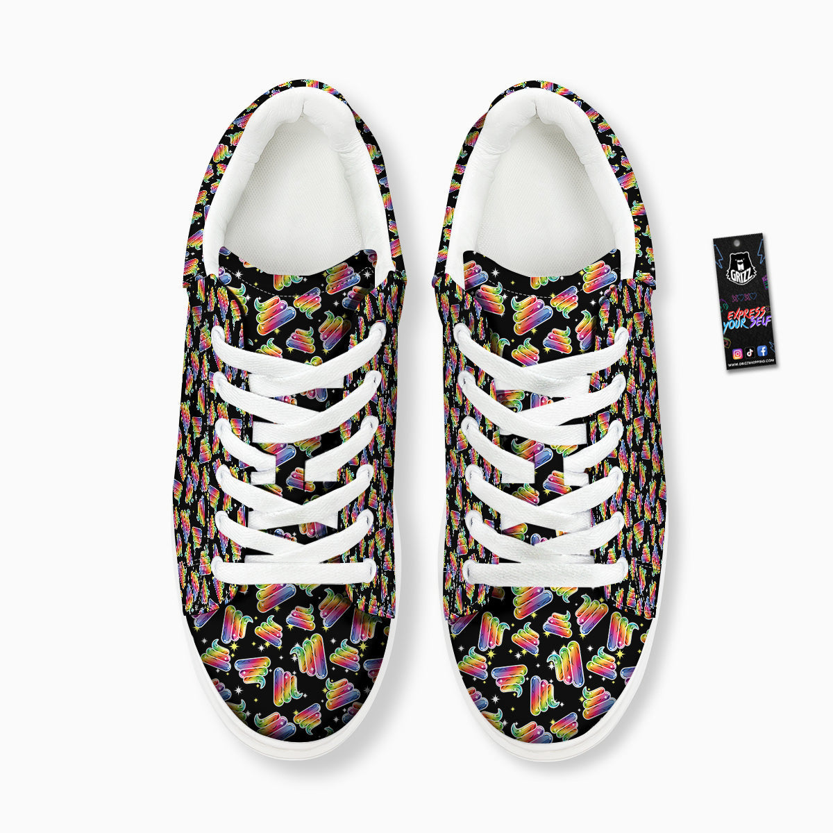 Poop Rainbow Cute Print Pattern Platform Shoes-grizzshop