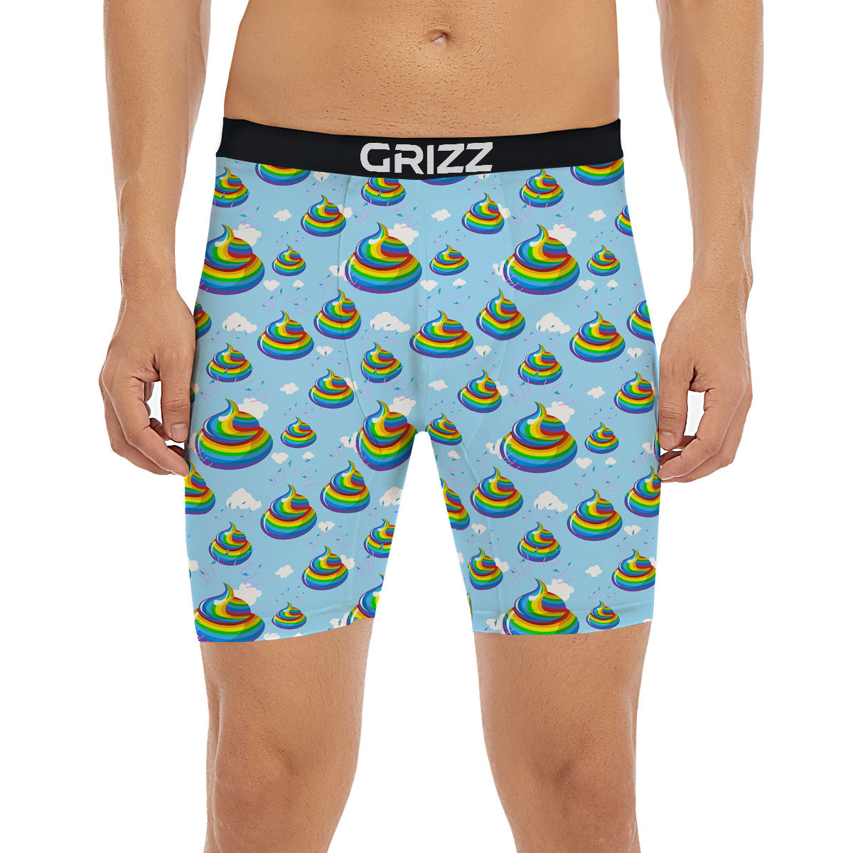 Poop Rainbow Print Pattern Boxer Briefs-grizzshop