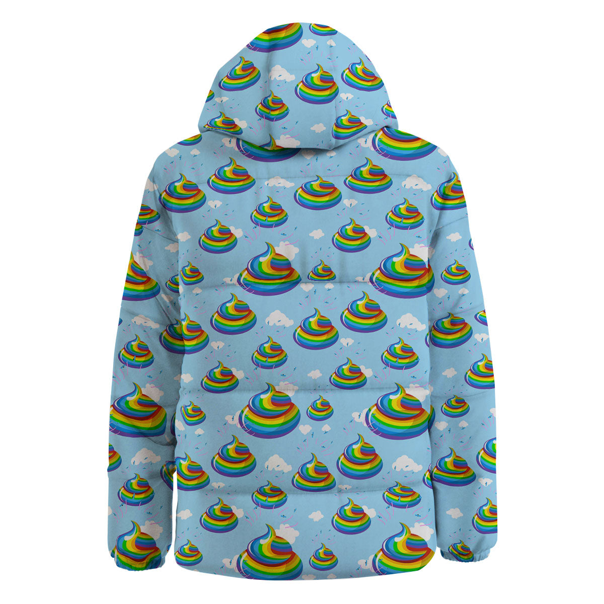 Poop Rainbow Print Pattern Down Jacket-grizzshop