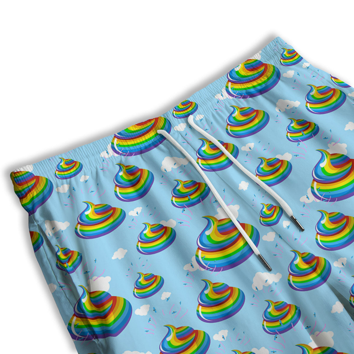 Poop Rainbow Print Pattern Men's Athletic Shorts