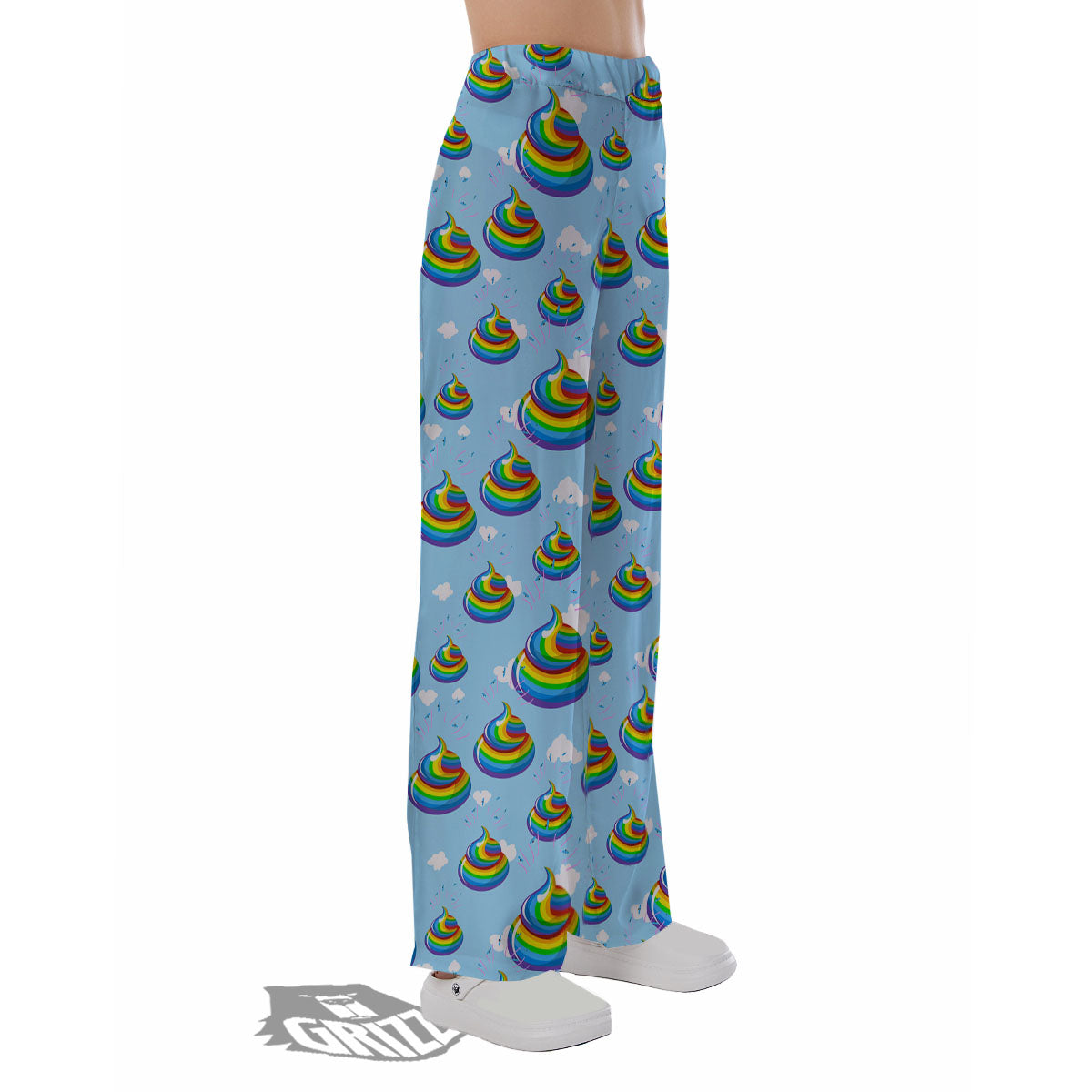 Poop Rainbow Print Pattern Pajama Pants-grizzshop