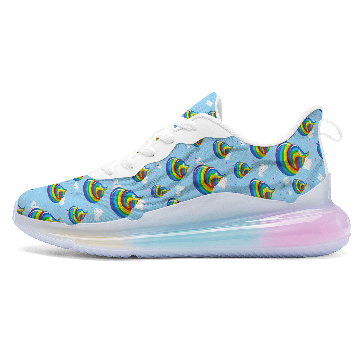 Poop Rainbow Print Pattern Running Sneakers-grizzshop