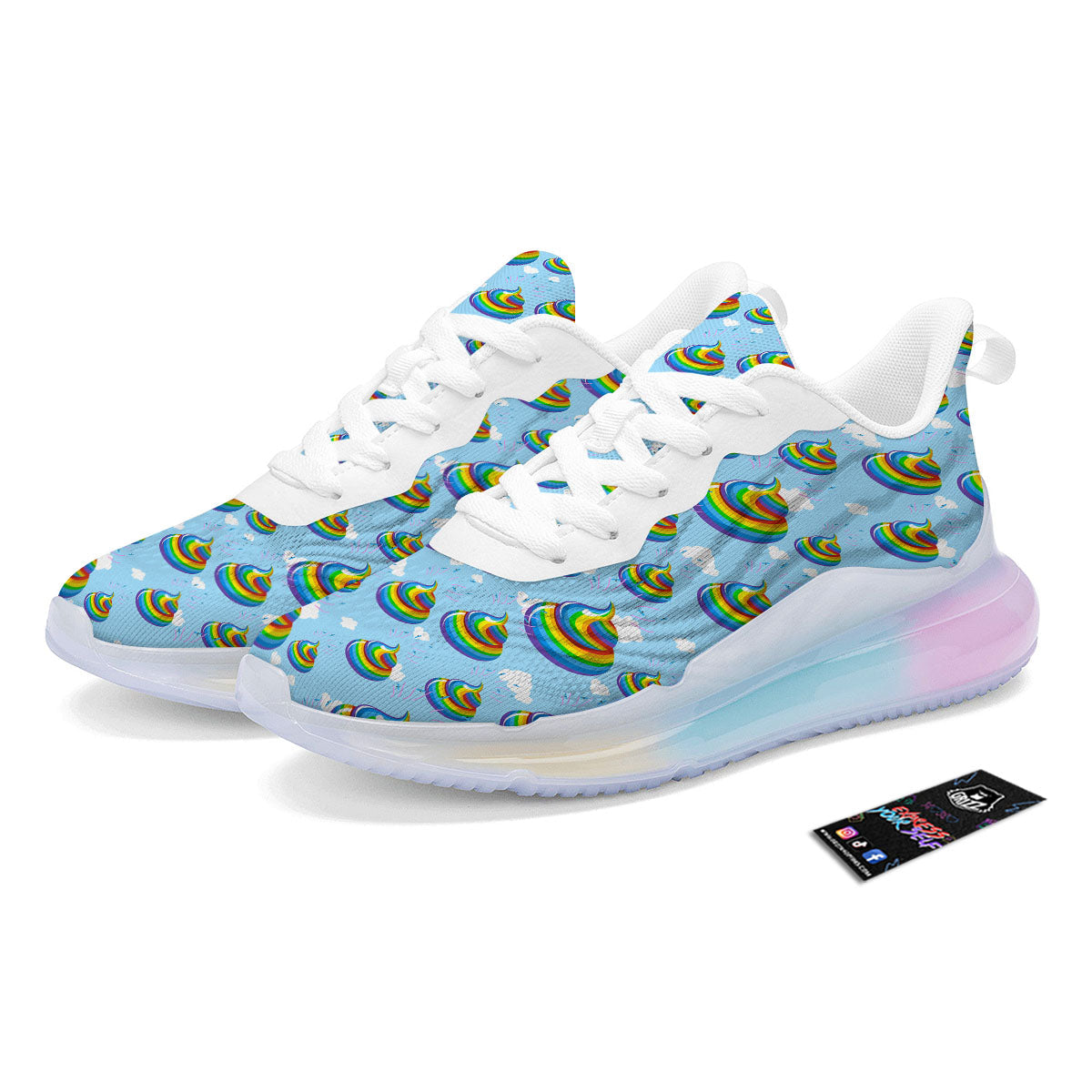 Poop Rainbow Print Pattern Running Sneakers-grizzshop