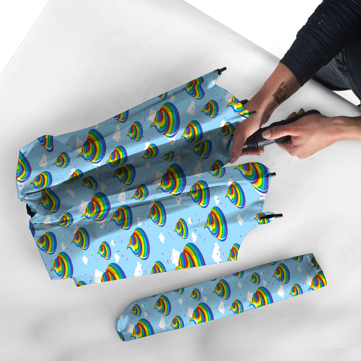 Poop Rainbow Print Pattern Umbrella-grizzshop