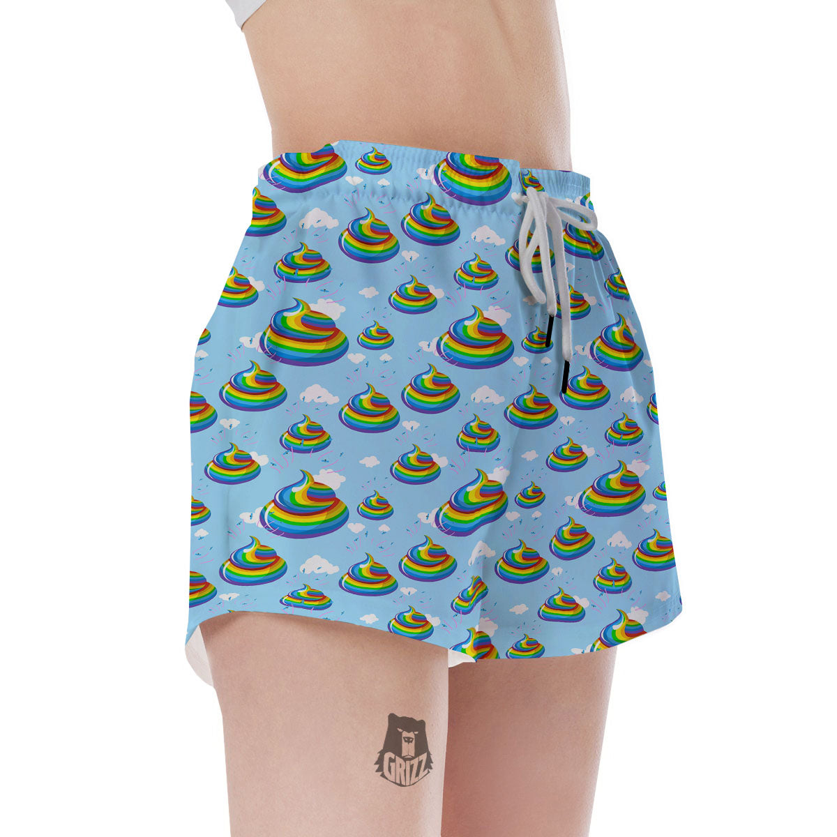 Poop Rainbow Print Pattern Women's Shorts-grizzshop
