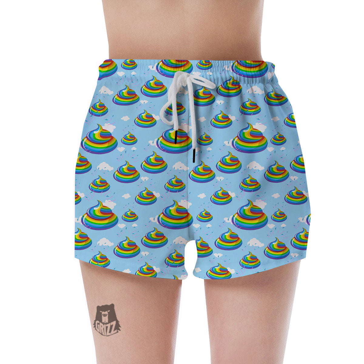 Poop Rainbow Print Pattern Women's Shorts-grizzshop