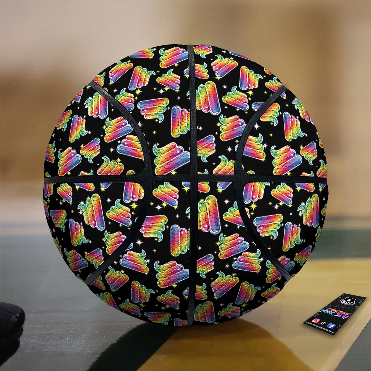 Poop Rainbow Cute Print Pattern Basketball