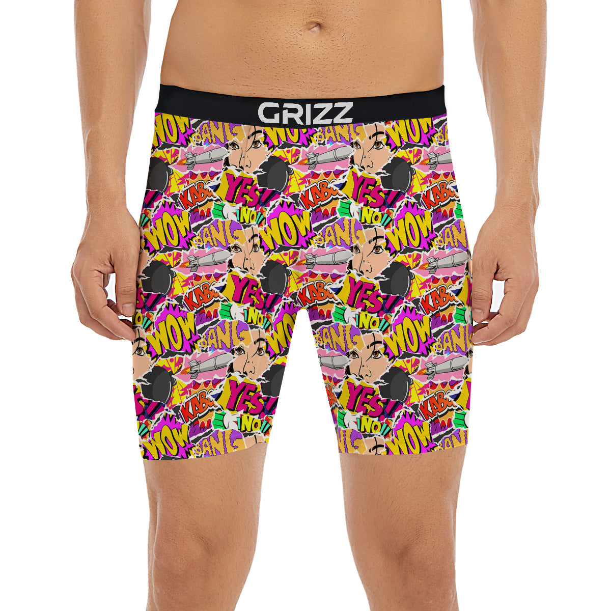 Pop Art Comics Print Pattern Boxer Briefs-grizzshop