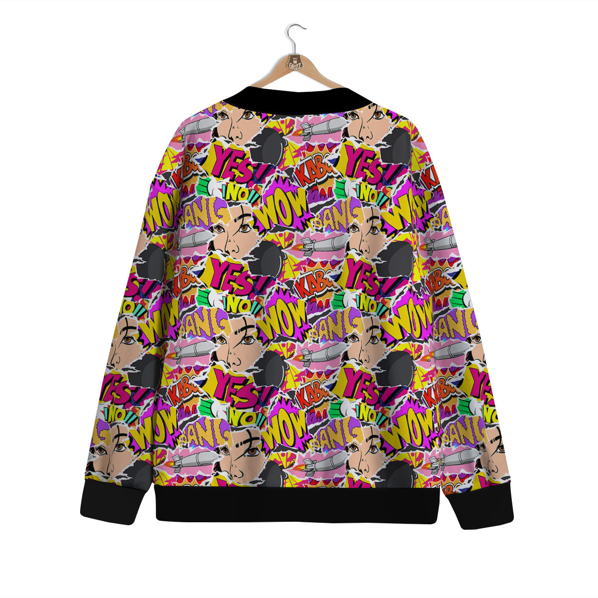 Pop Art Comics Print Pattern Cardigan-grizzshop