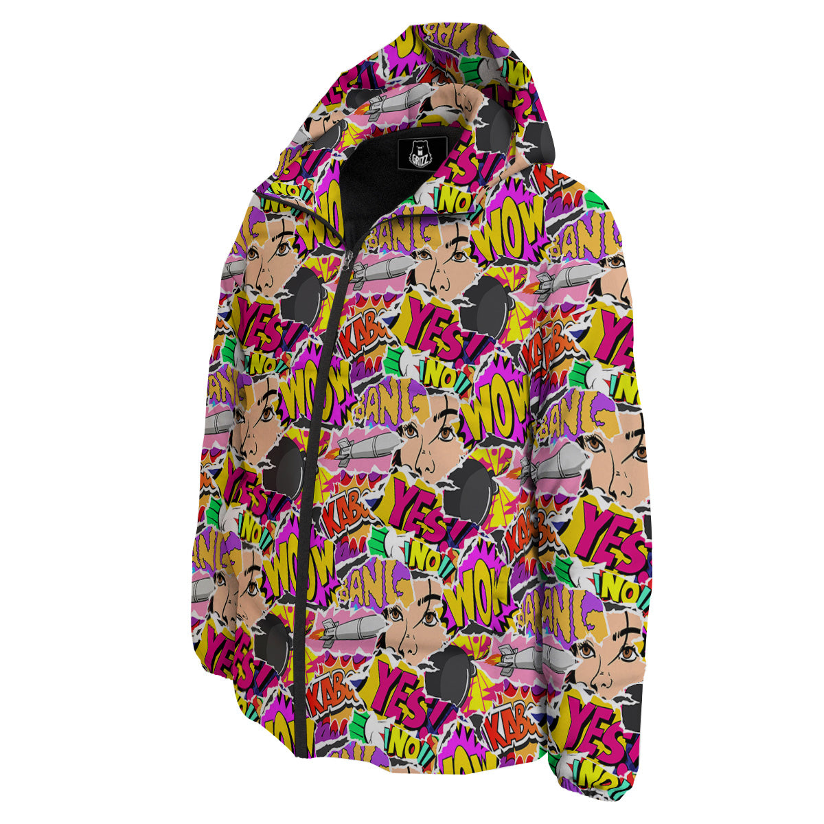 Pop Art Comics Print Pattern Down Jacket-grizzshop