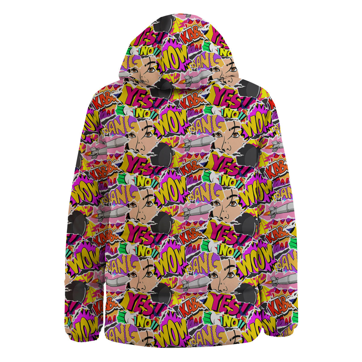 Pop Art Comics Print Pattern Down Jacket-grizzshop
