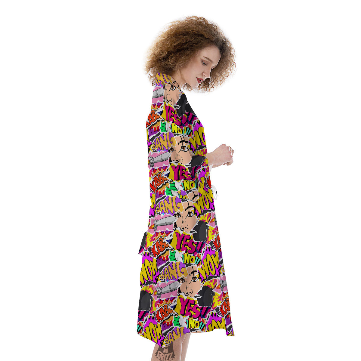 Pop Art Comics Print Pattern Kimono-grizzshop