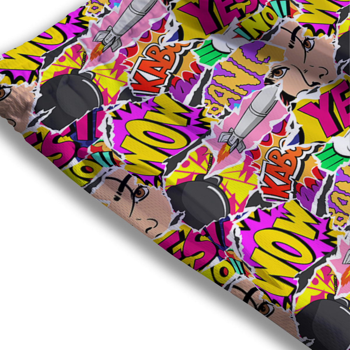 Pop Art Comics Print Pattern Mesh Shorts-grizzshop