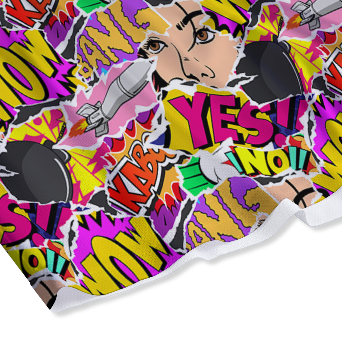 Pop Art Comics Print Pattern Mesh Shorts-grizzshop
