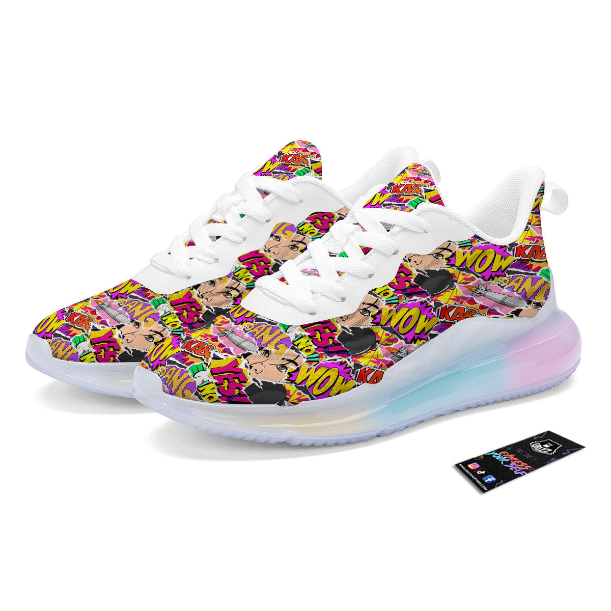 Pop Art Comics Print Pattern Running Sneakers-grizzshop