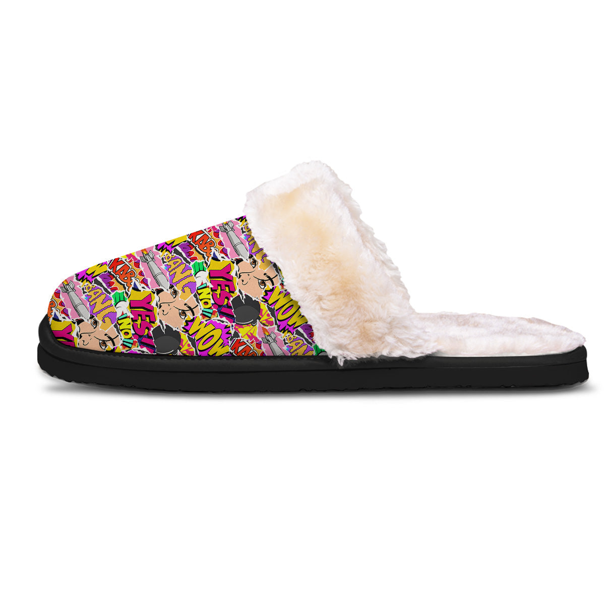 Pop Art Comics Print Pattern Slippers-grizzshop