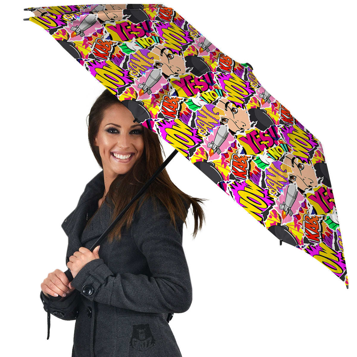 Pop Art Comics Print Pattern Umbrella-grizzshop