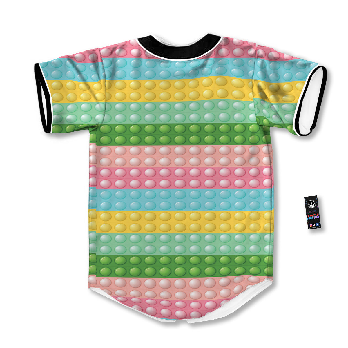 Pop It Pastel Color Print Pattern Baseball Jersey-grizzshop